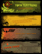 set of four grungy military banners