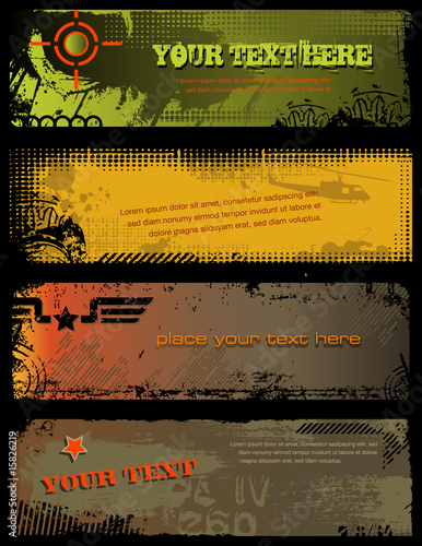 Vector: set of four grungy military banners set of four grungy military banners