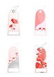 Etiquettes fleurs roses