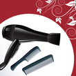 Professional hairdryer and two combs Professional hairdryer and two combs