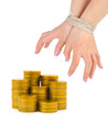 Money and bound hands