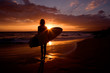 Photo en ligne au meilleur prix surfer sunset