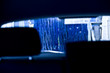 Rear view of car wash brushes