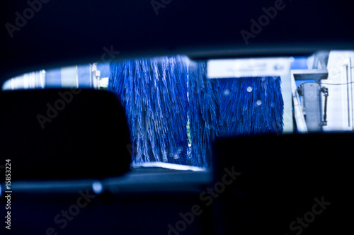 Photo: Rear view of car wash brushes Rear view of car wash brushes