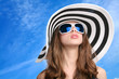 beautiful girl in striped hat