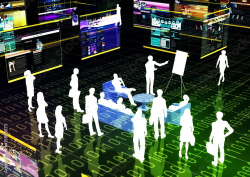 Illustration: Virtual Business Meeting Virtual Business Meeting
