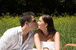 Young attractive couple having a picknick