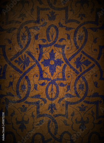 Illustration: Blue Design on Wood 1 Blue Design on Wood 1