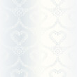 Victorian white satin wedding pattern with hearts