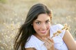 Beautiful indian brunette in a golden field Beautiful indian brunette in a golden field