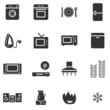 Home appliances black web icons Home appliances black web icons