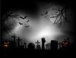 Zombie hand in graveyard
