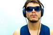 Attractive man with headphones