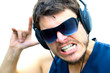 Attractive man with headphones