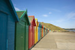 colourful beach huts