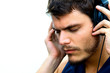 Attractive man with headphones