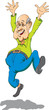 Elderly Man Leaping for Joy
