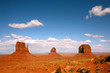 Landscape of Three Monument Valley Buttes