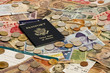 Passport with Foreign Money and Plane Tickets