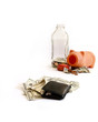 Rich versus poor, Isolated on white, wealthy wallet with empty s