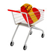 3d gift and shop cart isolated on white. 3d gift and shop cart isolated on white.