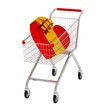 3d gift and shop cart isolated on white. 3d gift and shop cart isolated on white.