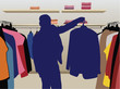 man suit silhouette in shop vector