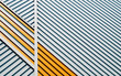 yellow and white striped facade