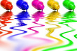 Multicolored varnish on a white background Multicolored varnish on a white background