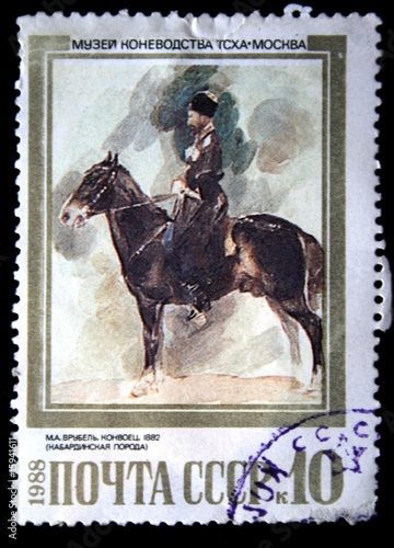 Photo: paint by artist Vrubel "The escort (Horse of Kabardian Breed) paint by artist Vrubel "The escort (Horse of Kabardian Breed)