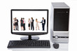 business people in computer lcd monitor