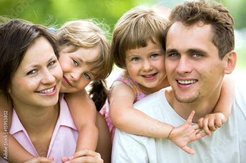 Portrait of young family