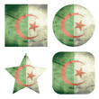 set of 4 grunge flag buttons of algeria