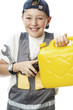 Boy holding petrol can