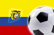 Soccer ball against Colombian flag
