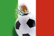 Soccer ball against Mexican flag