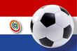 Soccer ball against Paraguay flag