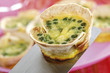 Pea quiche, close-up