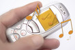 Mobile phone playing music, close-up