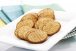 Cracker on platter, close-up