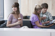 Germany, Cologne, Three persons in cafe