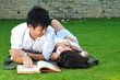 Couple Spending Time In The Park Couple Spending Time In The Park