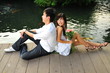 Couple In Love By The Pond Couple In Love By The Pond