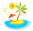 Summer background with palm tree