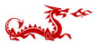 Red Dragon. Stylized silhouette of a 