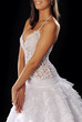 Bride in a beautiful wedding dress isolated