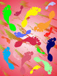 Vektor: bunte foot steps bunte foot steps