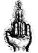 uomo sulla mano