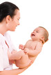 Laughing baby at the doctor