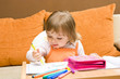 baby girl drawing